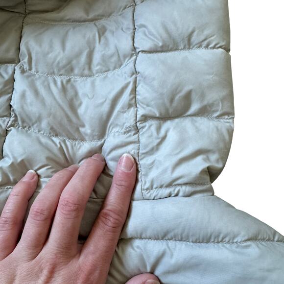 The North Face Light Grey Down Long Hooded Puffer Coat - Picture 9 of 12